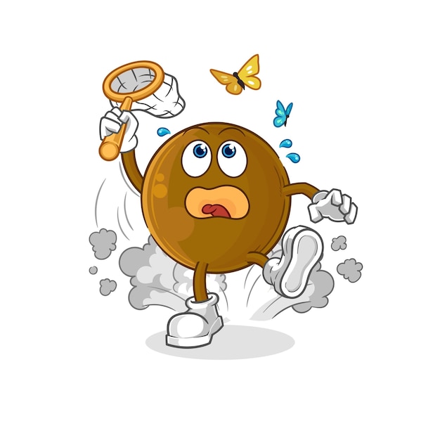 Vector de caracteres de ilustración de mariposa de captura de piedra de aguacate