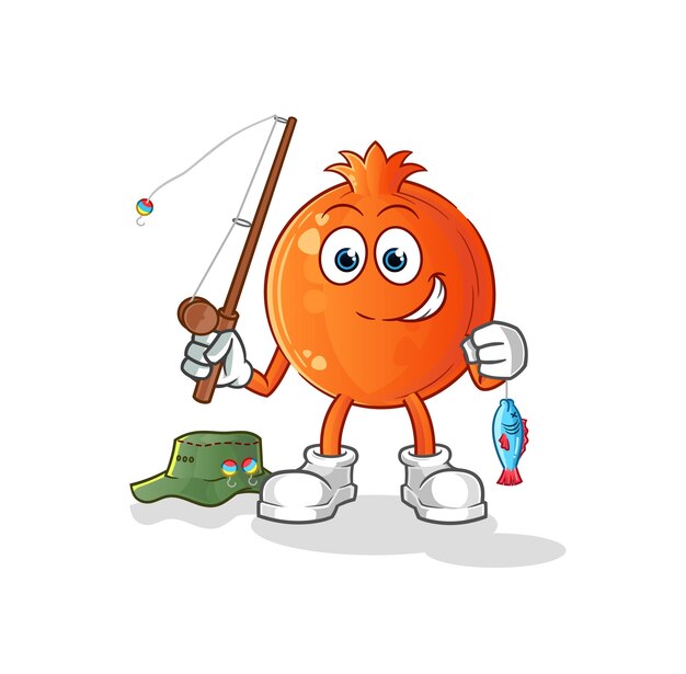 Vector de caracteres de ilustración de pescador de granada