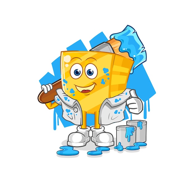 Vector de caracteres de ilustración de pintor de oro