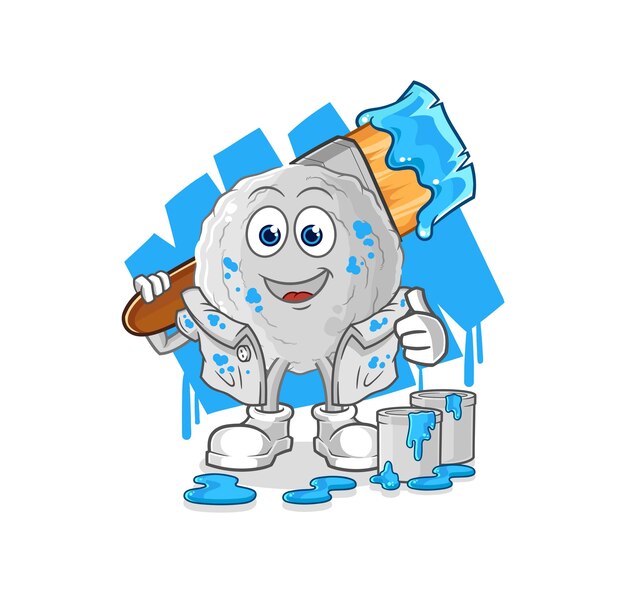 Vector de caracteres de ilustración de pintor de roca