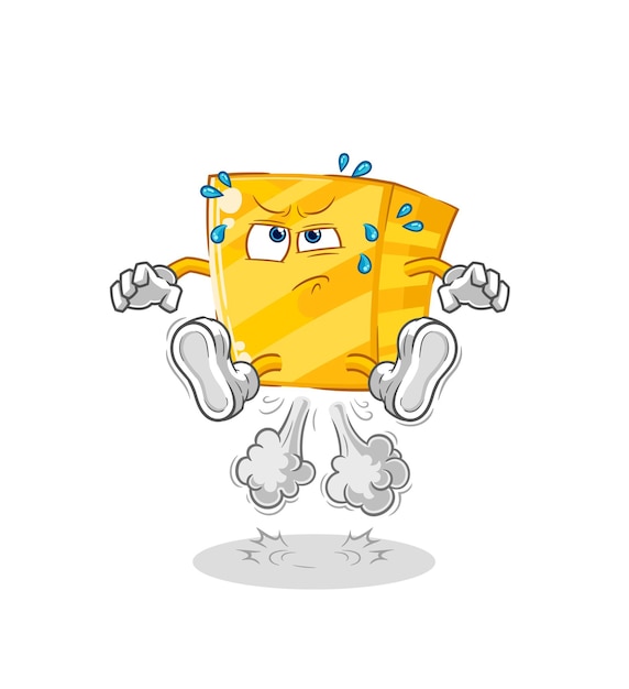 Vector de caracteres de ilustración de salto de pedo de oro