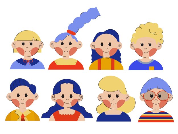 Vector de caracteres de todo el mundo
