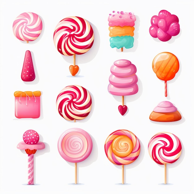 Vector vector caramelo ilustración comida dulce postre diseño azúcar icono aislado vacaciones caramelo