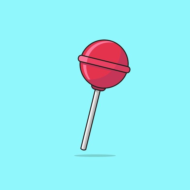 vector de caramelo de piruleta roja