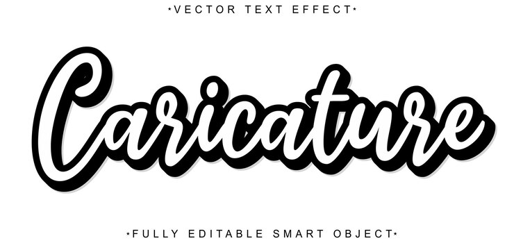Vector vector de caricatura efecto de texto de objeto inteligente totalmente editable