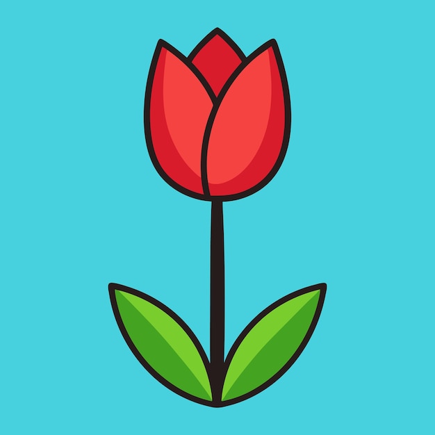 Vector de las caricaturas de las flores de tulipán