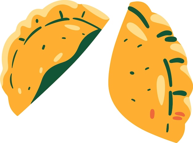 Vector carne asada típica española empanadas vector ilustración