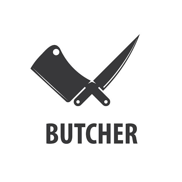 Vector, carnicero, logotipo