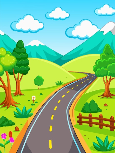 Vector vector de carreteras paisaje fondo 11