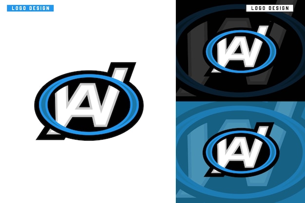 Vector carta aw juego mascota esport logo diseño carácter iniciales esport