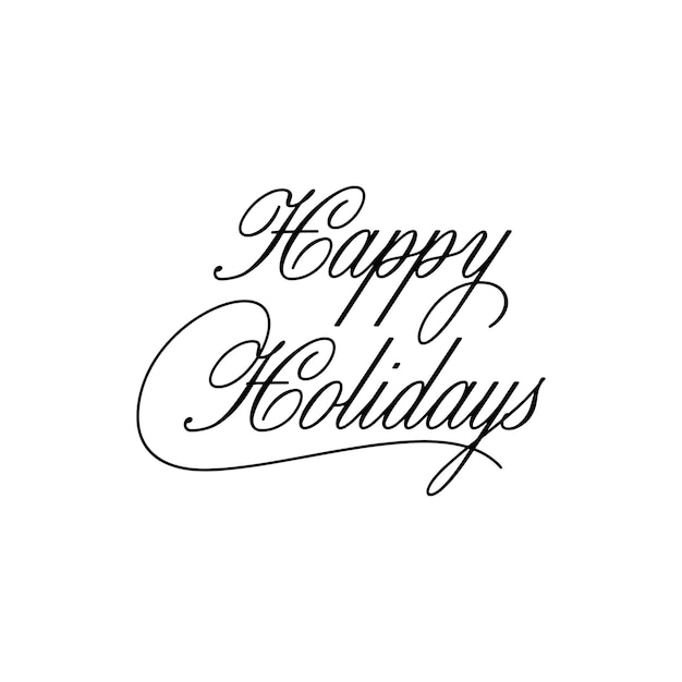 Vector de carta de vacaciones felices en blanco y negro. Adecuado para diseño e ilustración en Evento de Navidad