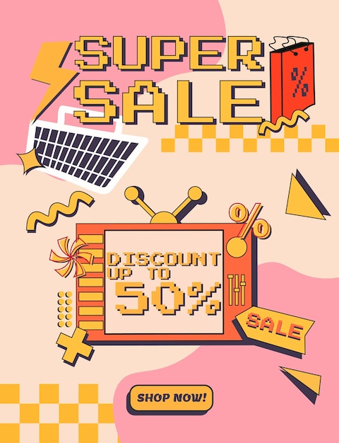 VECTOR DE CARTEL DE DISEÑO SUPER VENTA