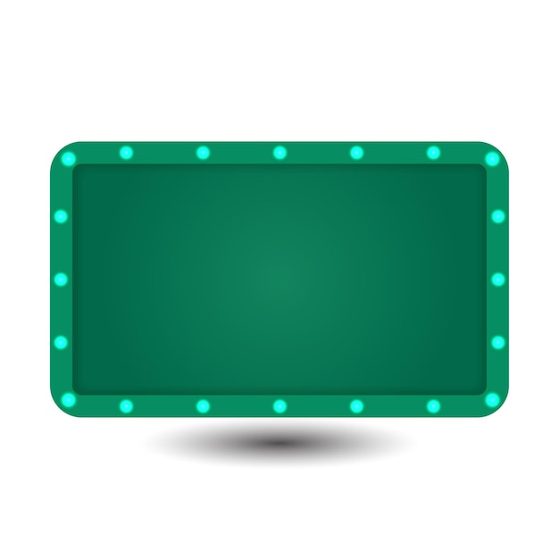 Vector cartelera verde neón realista para decoración banner de redes sociales