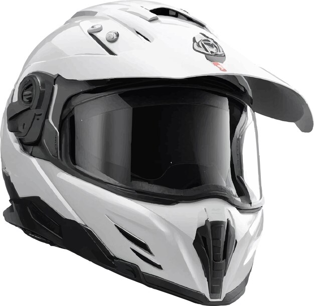 Vector vector casco de motocicleta cabeza del conductor de motocicleta vector realista en 3d