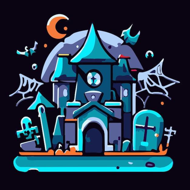 vector de castillo embrujado de halloween