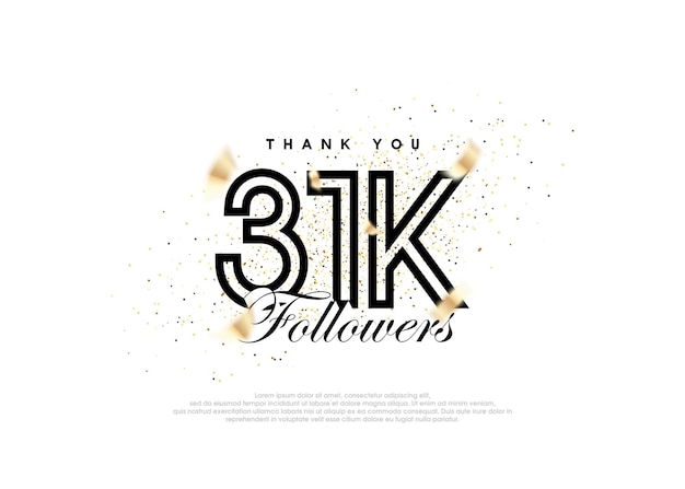 Vector de celebración del logro del número de seguidores de Black 31k