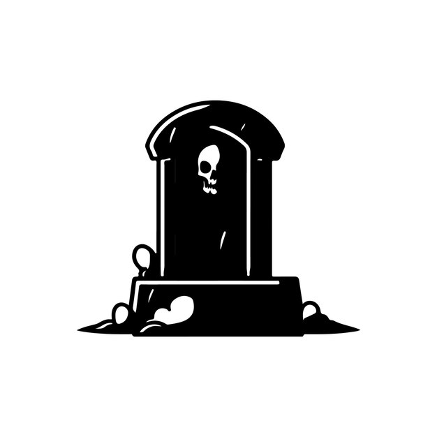 Vector vector de cementerio feliz de halloween con cementerio lápida del cementerio sobre fondo blanco hecha con ai