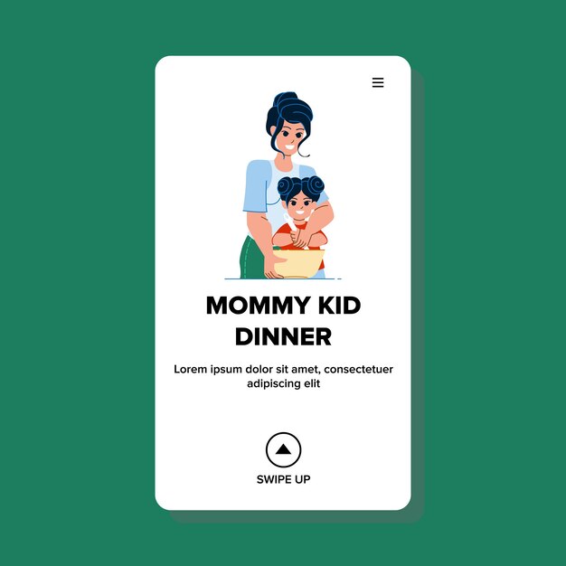 vector de cena de niño mami