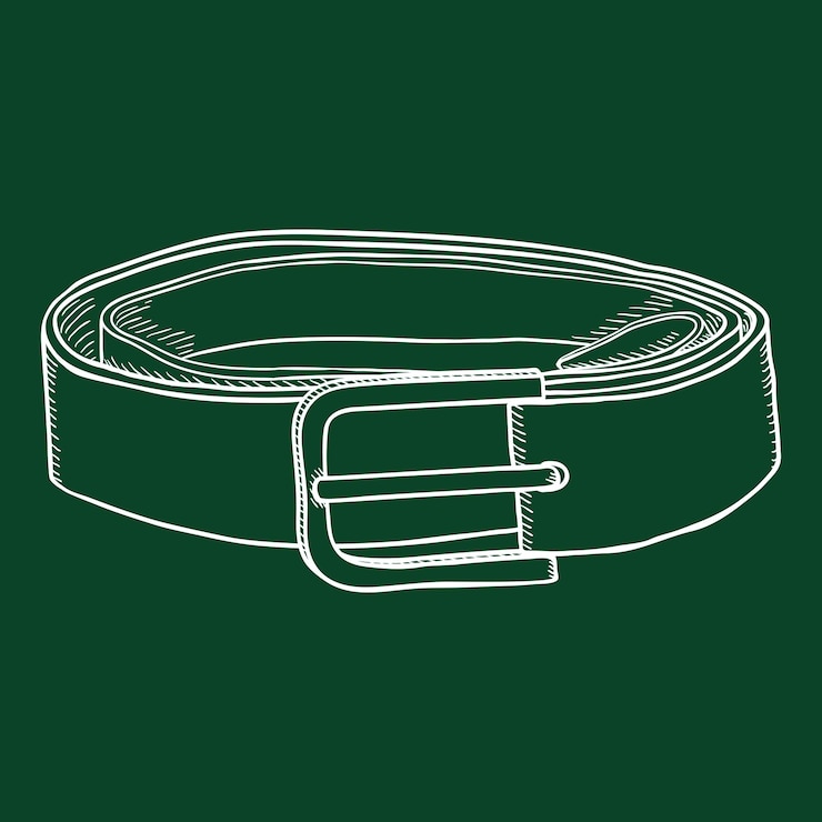Vector vector chalk sketch classic cinturón de cuero para hombre