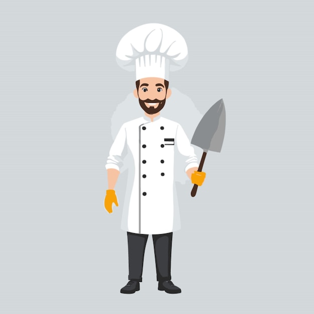 Vector chef en fondo blanco