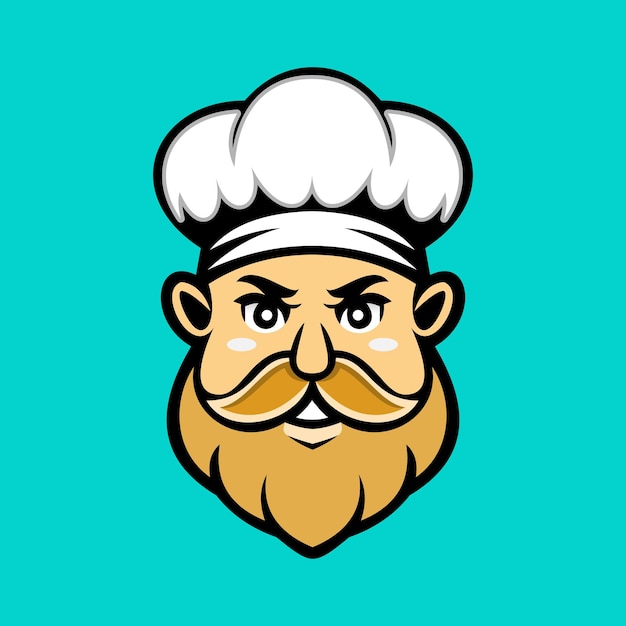 Vector chef logotipo mascota de dibujos animados