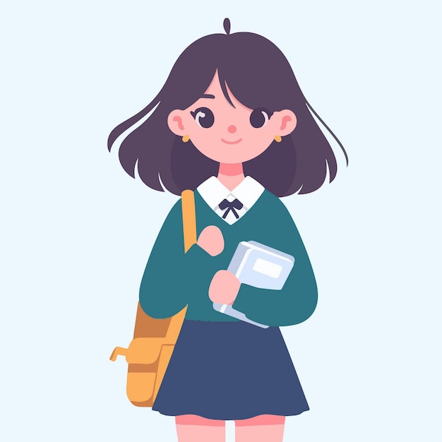 Vector de chica estudiante