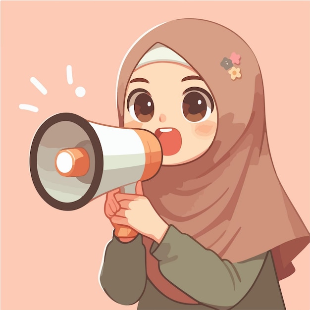 Vector chica linda ilustrada por un personaje musulmán de Ramadán