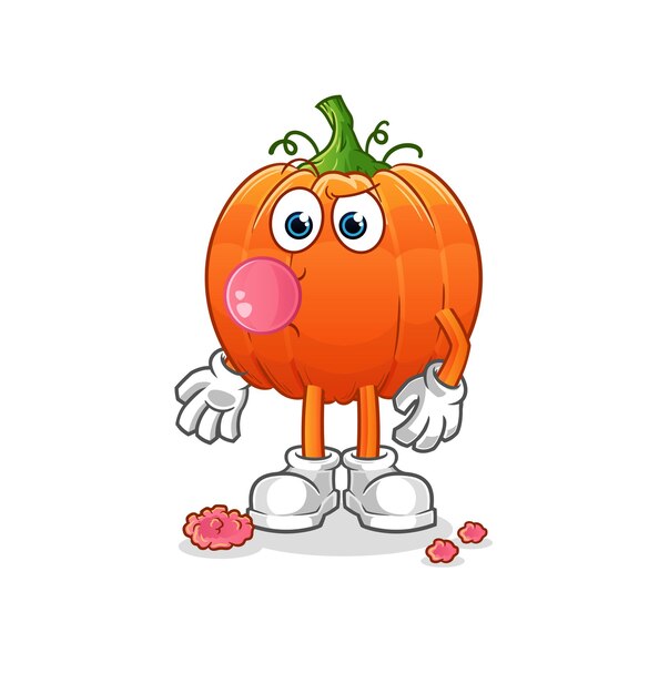 Vector de chicle de calabaza. personaje animado