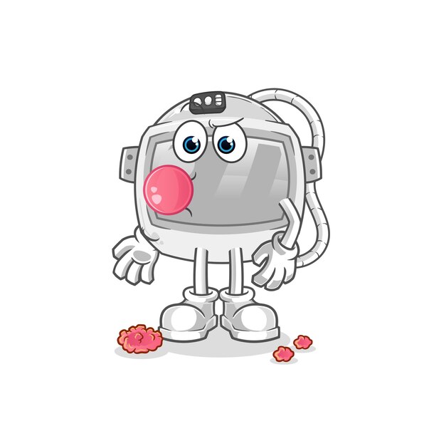 Vector de chicle de casco de astronauta. personaje animado