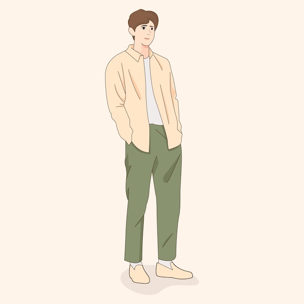 vector de chico cool coreano