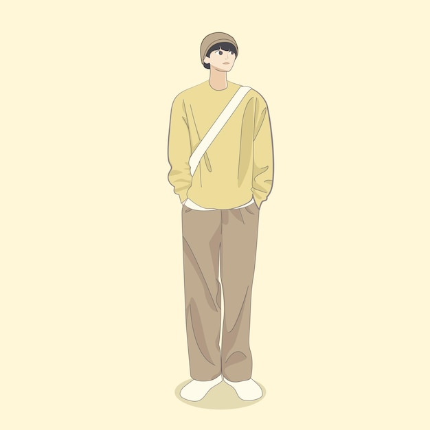 Vector de chico fresco coreano