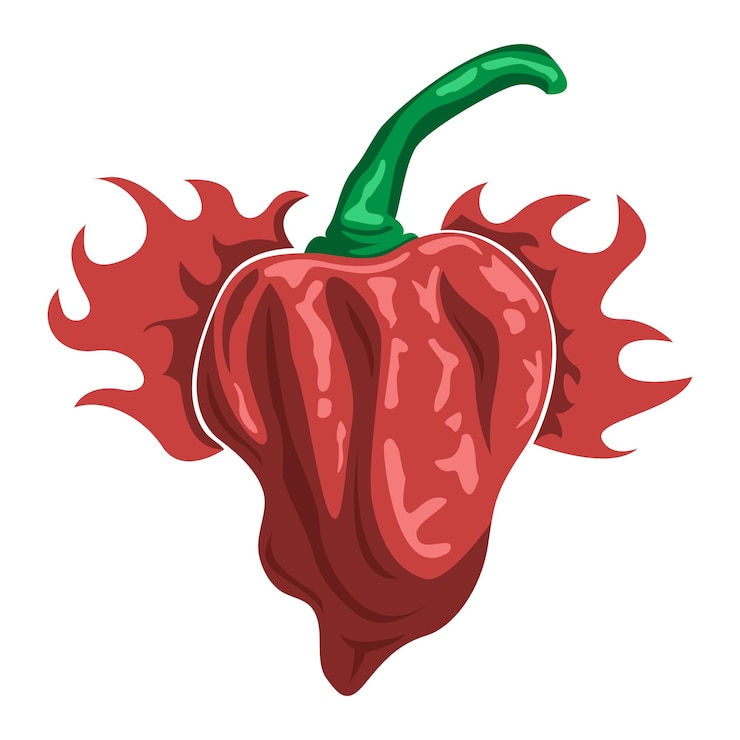 Vector vector de chile carolina reaper ardiente