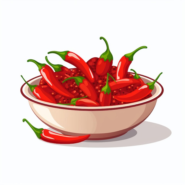 vector chile comida caliente pimienta chile picante ilustración rojo diseño mexicano verdura papr