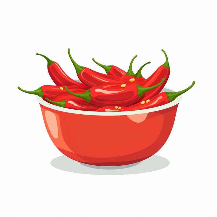 Vector vector chile comida caliente pimienta chile picante ilustración rojo diseño mexicano verdura papr