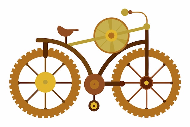 Vector de ciclo mecánico Steampunk en fondo blanco