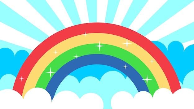 Vector cielo nubes y vector arco iris para niños