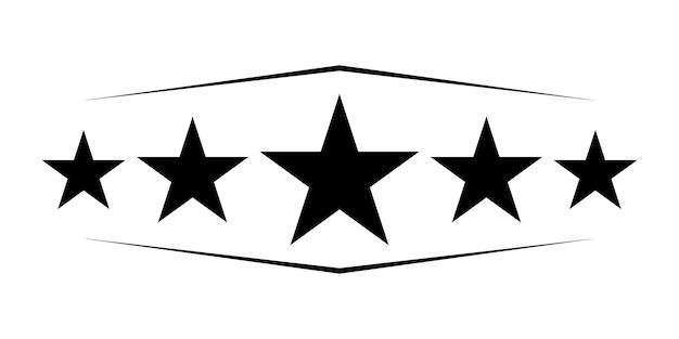 Vector cinco estrellas negras icono de estrella icono de vector estrella negra