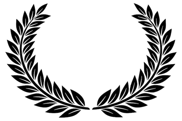 Vector circular de laurel en fondo blanco