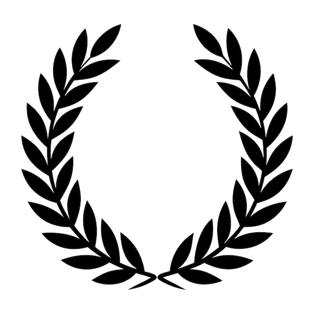 Vector circular de laurel en fondo blanco