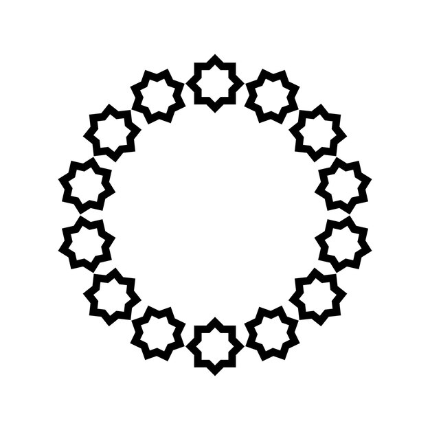 Vector circular ornamento negro sobre fondo blanco estilo damasco marco estampado vector