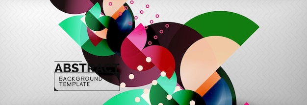 Vector de círculo abstracto fondo geométrico color formas redondas composición en gris