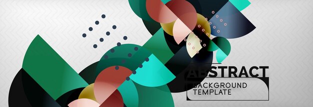Vector de círculo abstracto fondo geométrico color formas redondas composición en gris