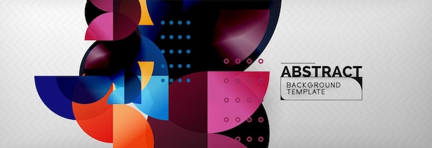 Vector de círculo abstracto fondo geométrico color formas redondas composición en gris