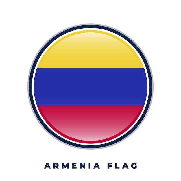 Vector de círculo de diseño redondo de la bandera de Armenia