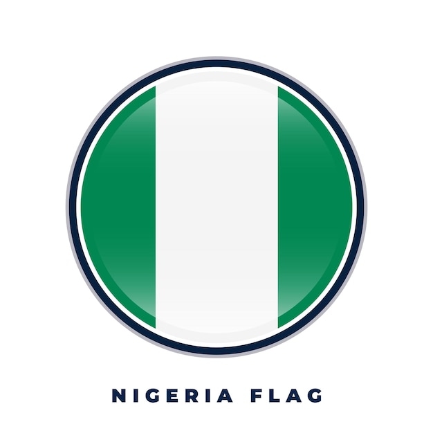 Vector de círculo de diseño redondo de la bandera de Nigeria