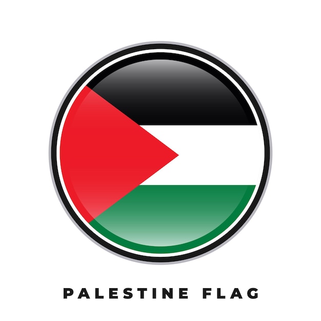 Vector de círculo de diseño redondo de la bandera de Palestina