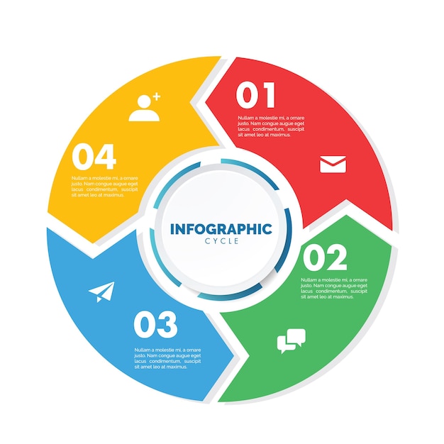 Vector círculo flechas infográfico diagrama de ciclo gráfico