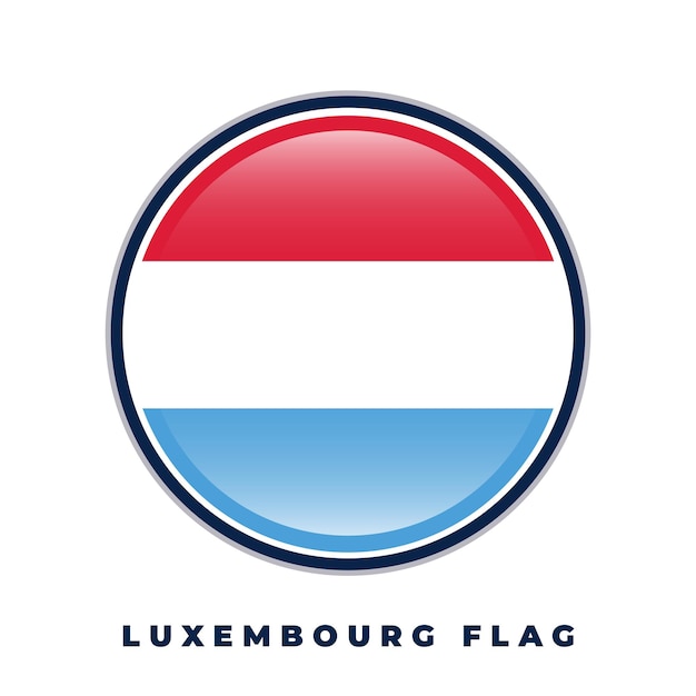 Vector de círculo de icono redondo de la bandera de Luxemburgo