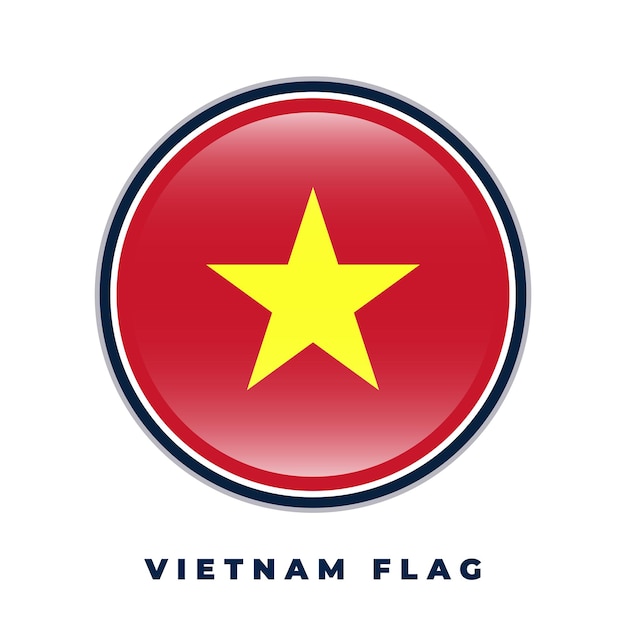 Vector de círculo de icono redondo de la bandera de Vietnam