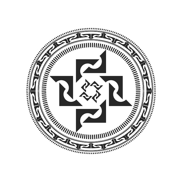 vector de círculo de monograma de tatuaje étnico tribal